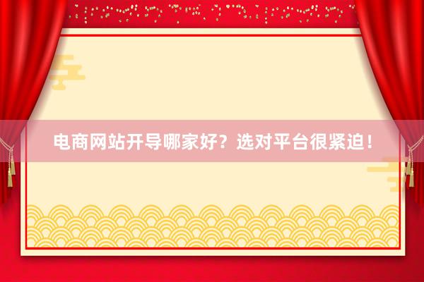 电商网站开导哪家好?选对平台很紧迫!