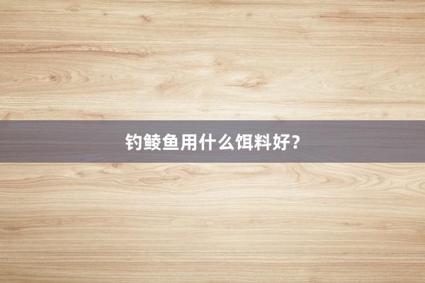 钓鲮鱼用什么饵料好？